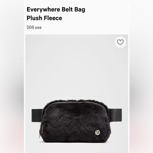 Brand new Lululemon Sherpa fleece belt bag
